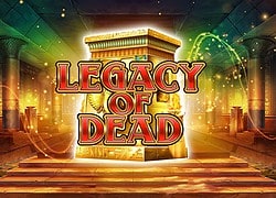 LEGACY OF DEAD slot game with ancient Egyptian theme and vibrant colors.