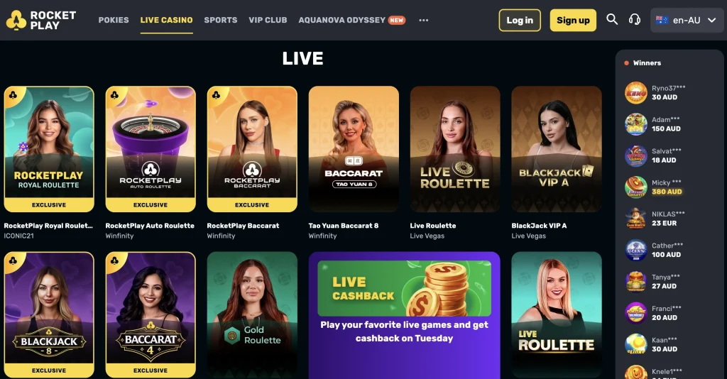RocketPlay Live Casino Australia: Games, Providers and How to Play